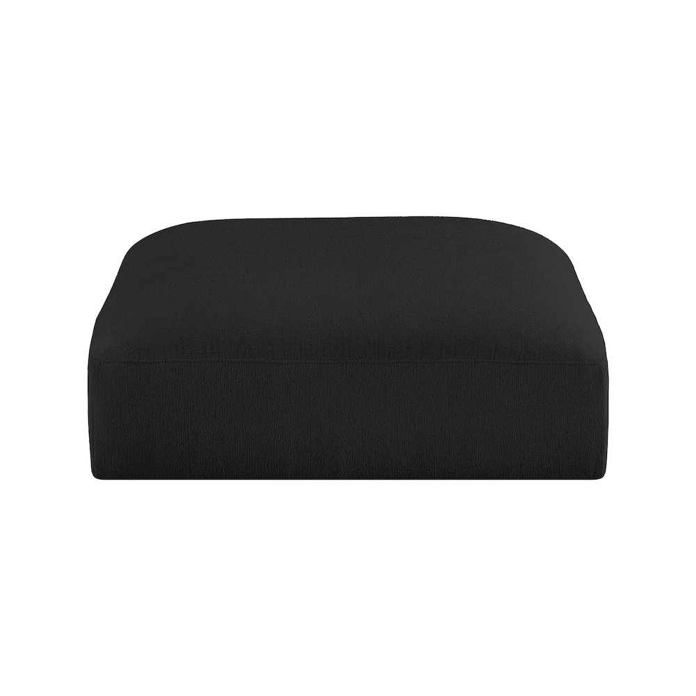 Ease Black Polyester Fabric Ottoman. Picture 2