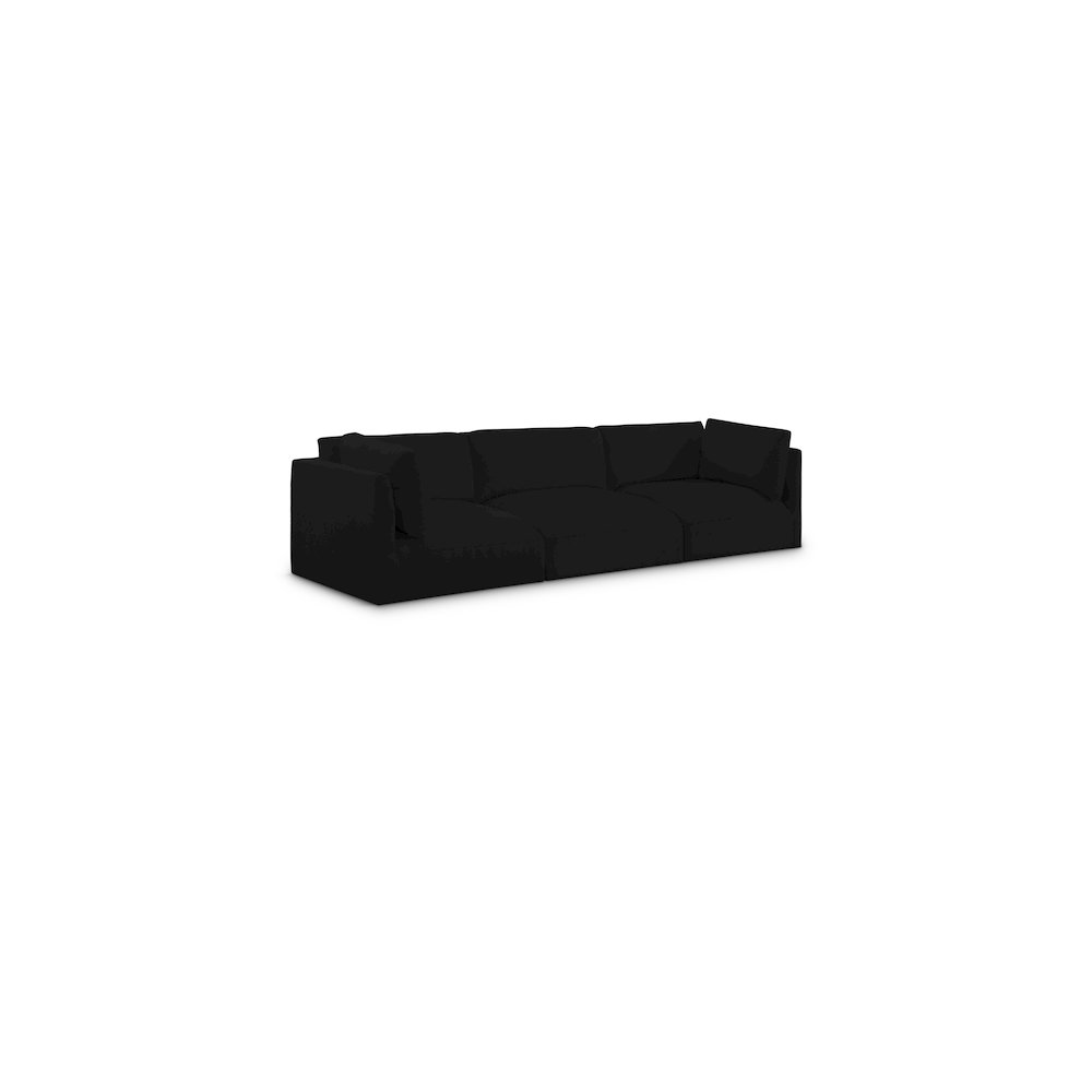 Ease Black Polyester Fabric Modular Sofa. Picture 1