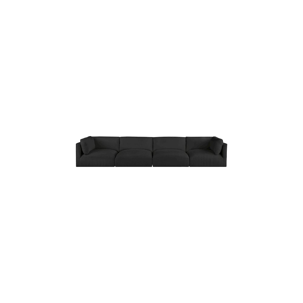 Ease Black Polyester Fabric Modular Sofa. Picture 3