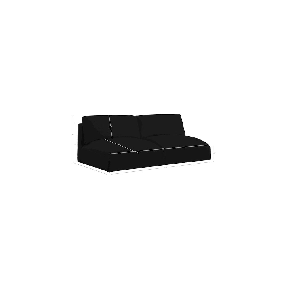 Ease Black Polyester Fabric Modular Sofa. Picture 6