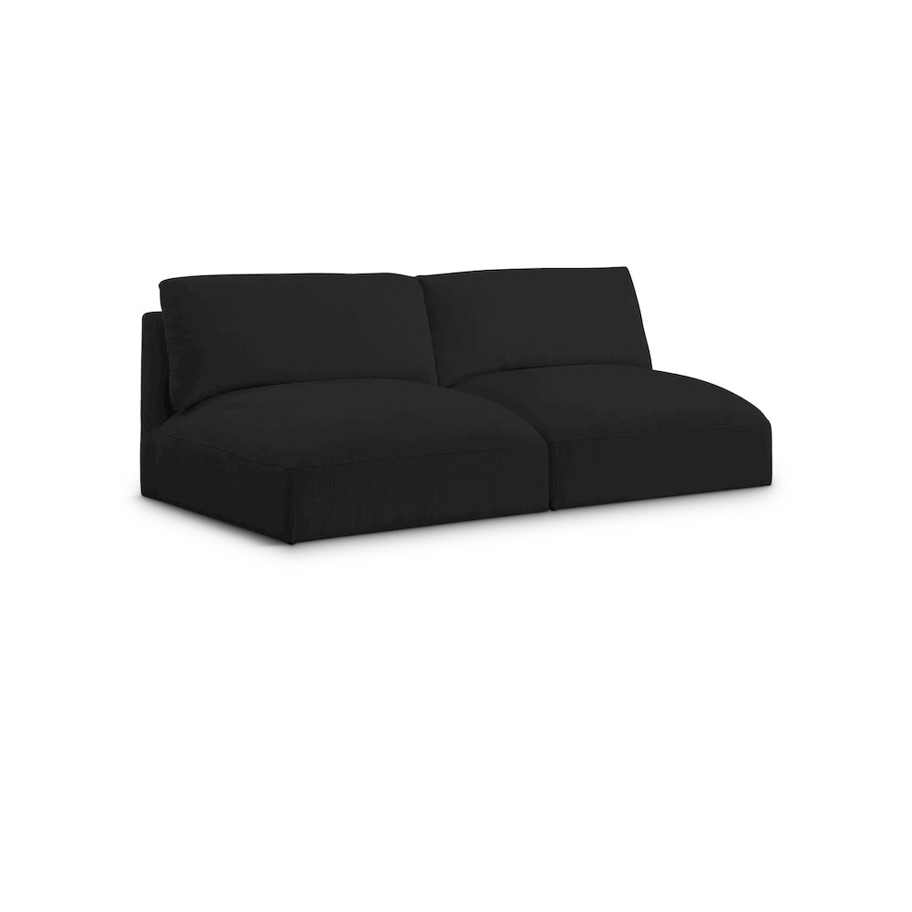 Ease Black Polyester Fabric Modular Sofa. Picture 1