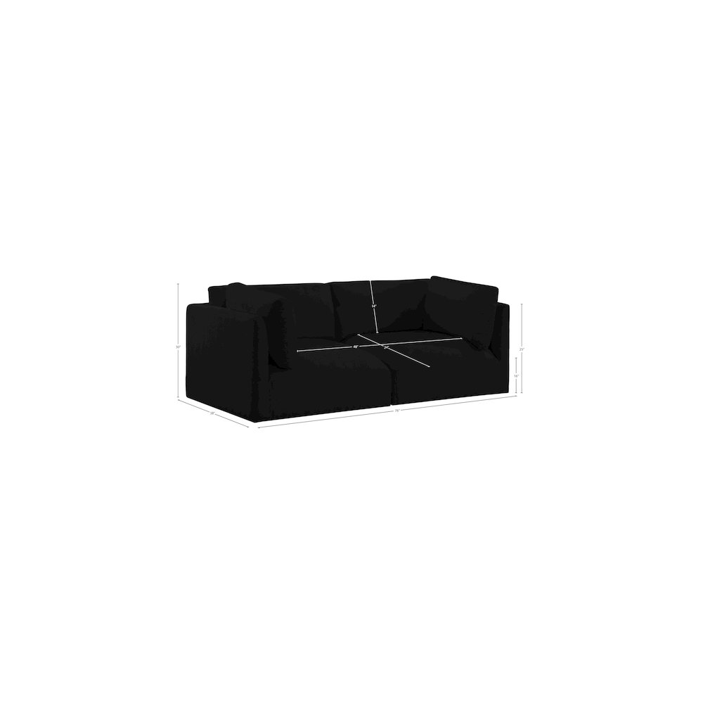 Ease Black Polyester Fabric Modular Sofa. Picture 7