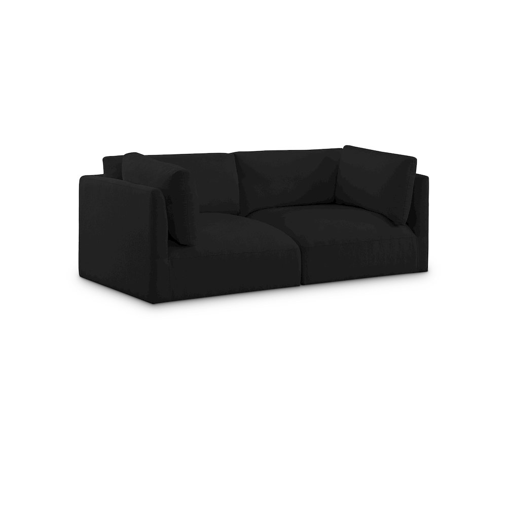 Ease Black Polyester Fabric Modular Sofa. Picture 1