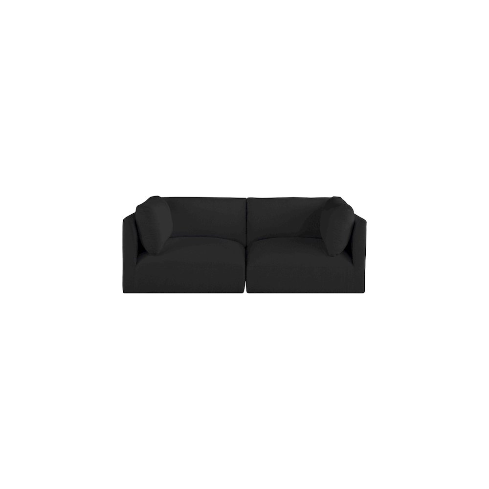 Ease Black Polyester Fabric Modular Sofa. Picture 3