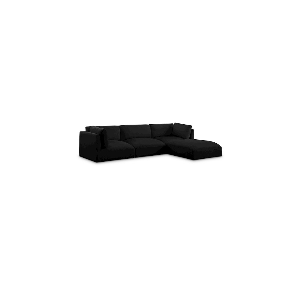 Ease Black Polyester Fabric Modular Sectional. Picture 1