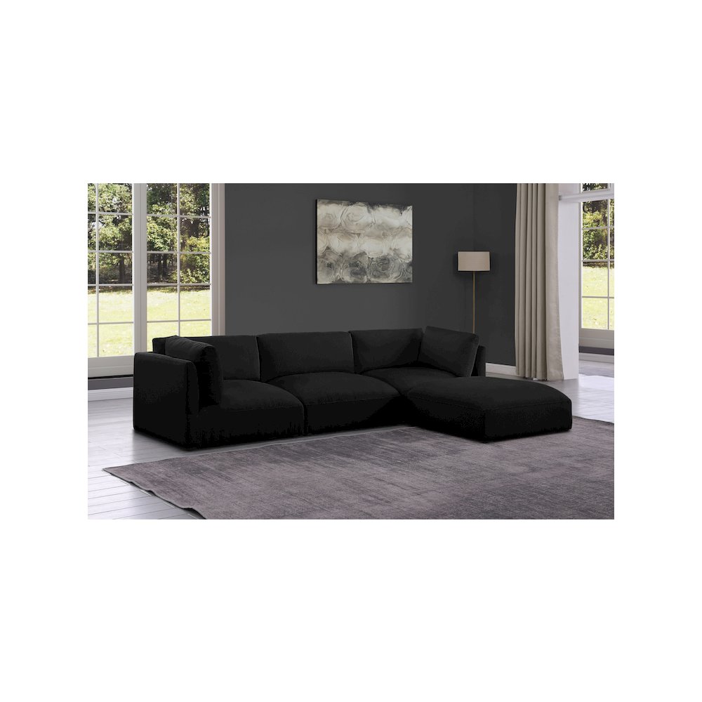 Ease Black Polyester Fabric Modular Sectional. Picture 2