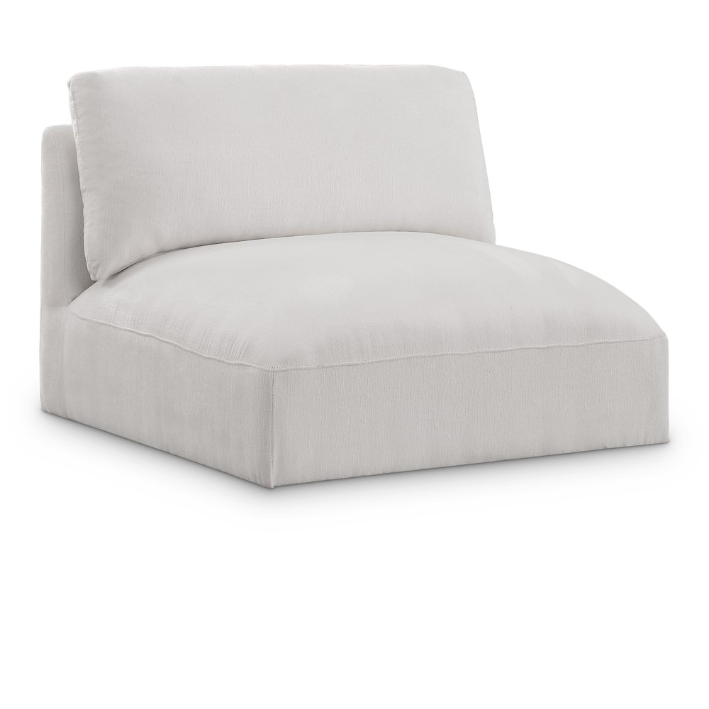 Ease Cream Polyester Fabric Armless. Picture 1