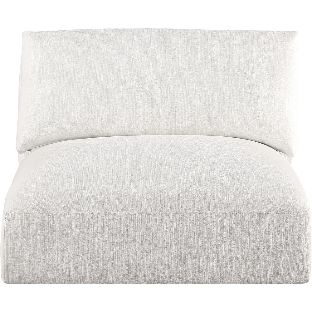 Ease Cream Polyester Fabric Armless. Picture 3
