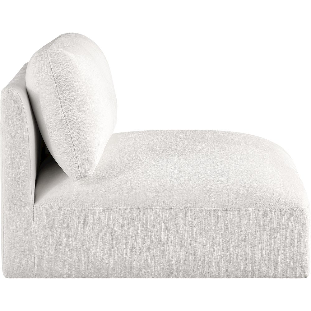 Ease Cream Polyester Fabric Armless. Picture 4