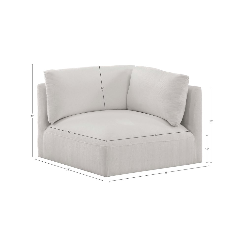 Ease Cream Polyester Fabric Corner. Picture 5
