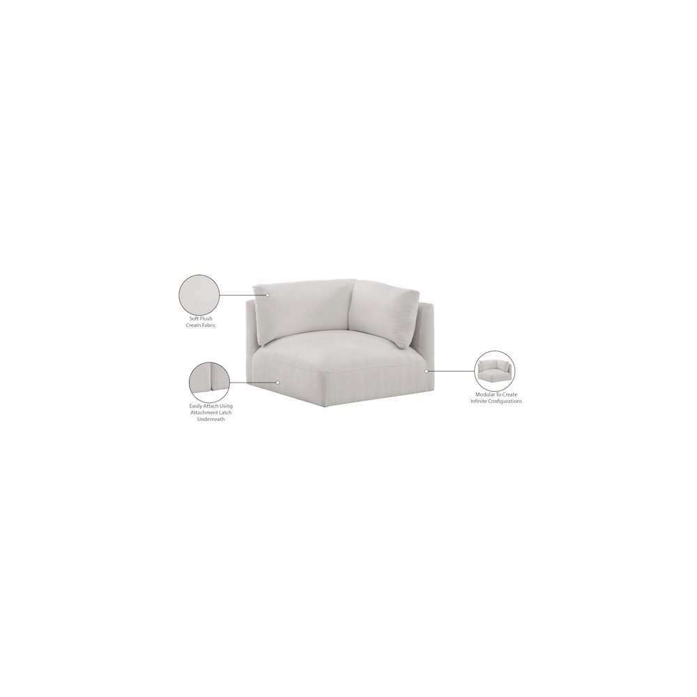 Ease Cream Polyester Fabric Corner. Picture 6
