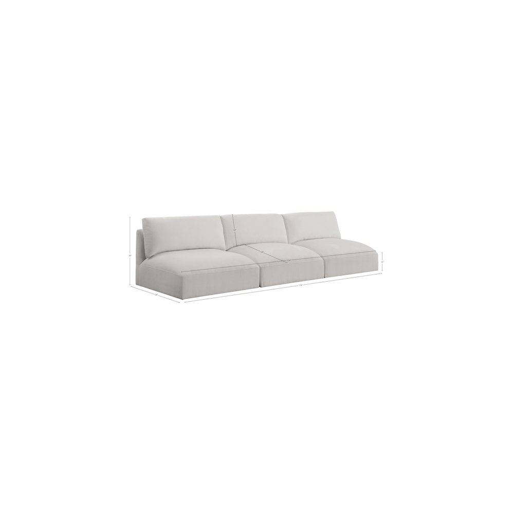 Ease Cream Polyester Fabric Modular Sofa. Picture 6