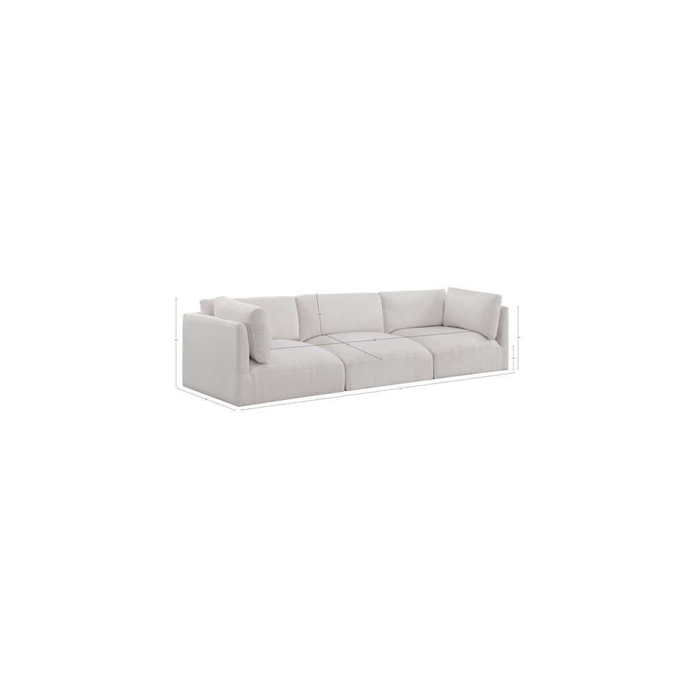 Ease Cream Polyester Fabric Modular Sofa. Picture 7