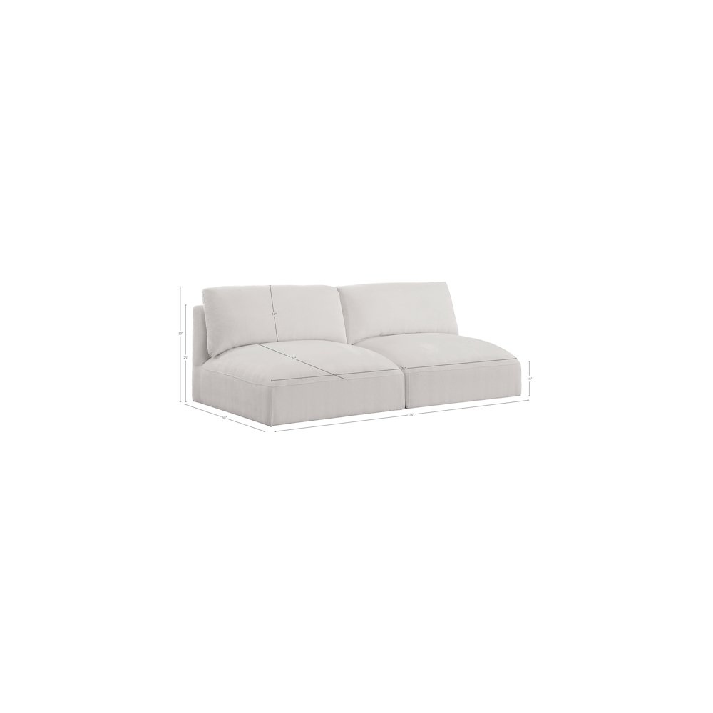 Ease Cream Polyester Fabric Modular Sofa. Picture 6