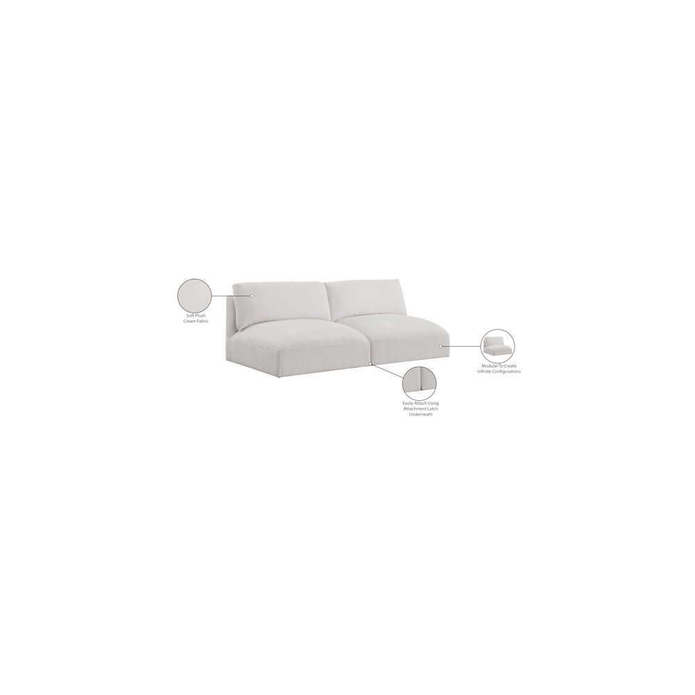 Ease Cream Polyester Fabric Modular Sofa. Picture 7