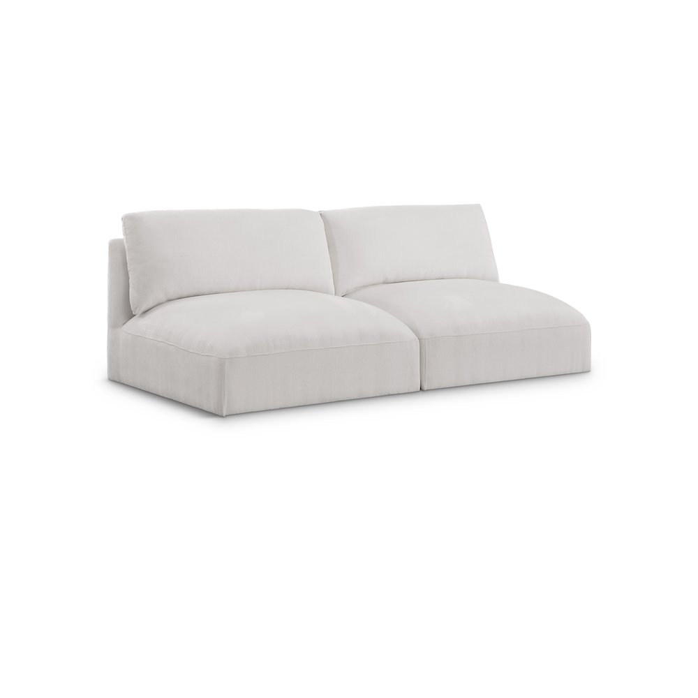 Ease Cream Polyester Fabric Modular Sofa. Picture 1