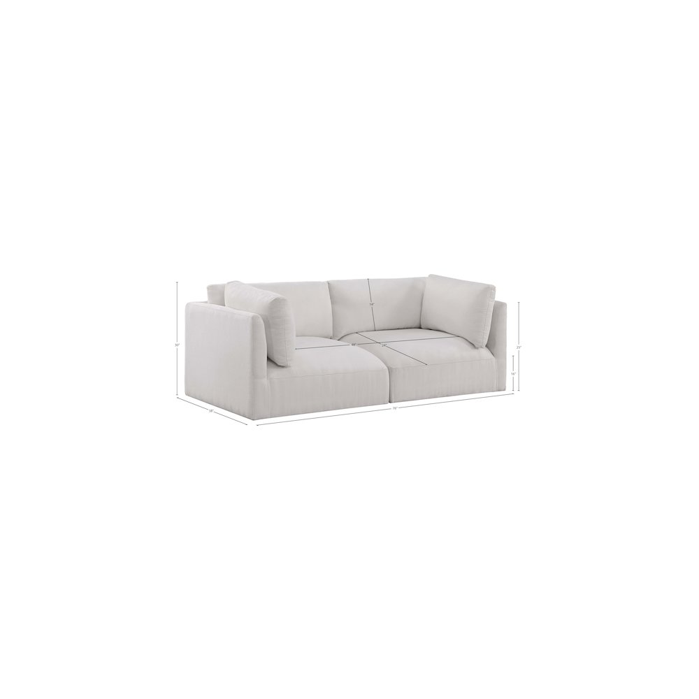 Ease Cream Polyester Fabric Modular Sofa. Picture 7
