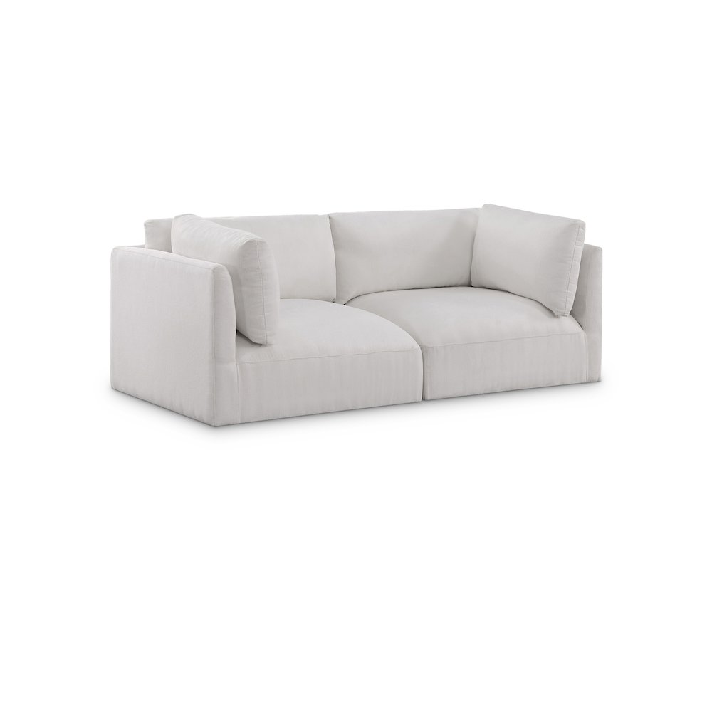 Ease Cream Polyester Fabric Modular Sofa. Picture 1