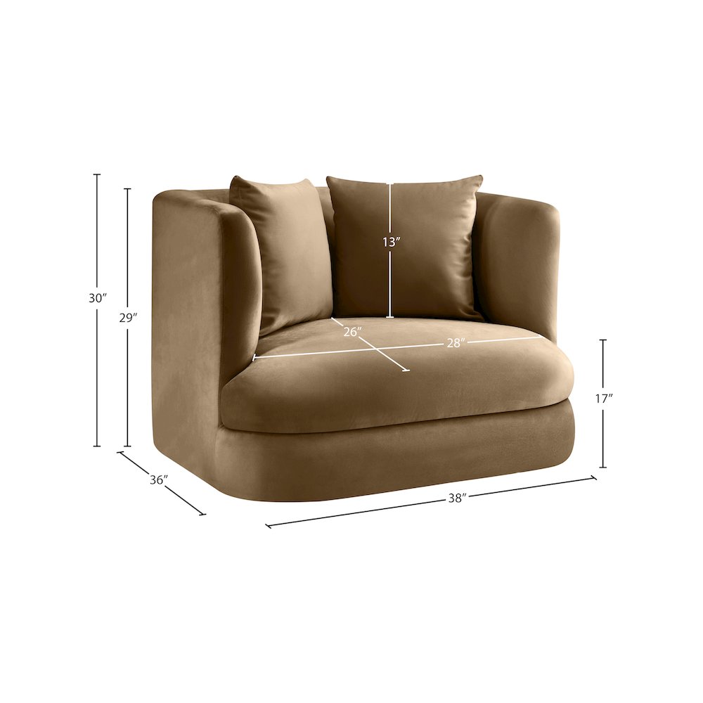 Alder Beige Velvet Chair. Picture 15