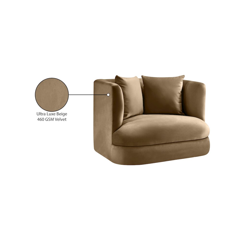 Alder Beige Velvet Chair. Picture 16