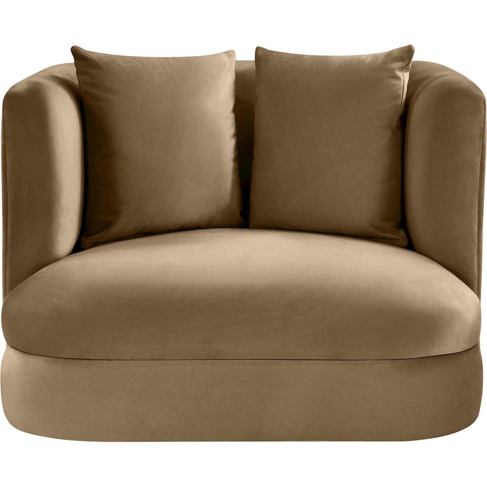 Alder Beige Velvet Chair. Picture 2
