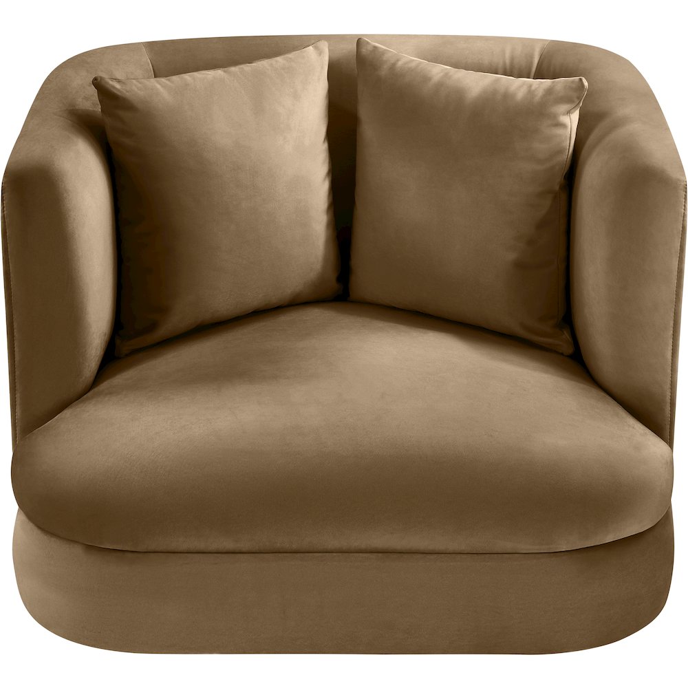 Alder Beige Velvet Chair. Picture 3