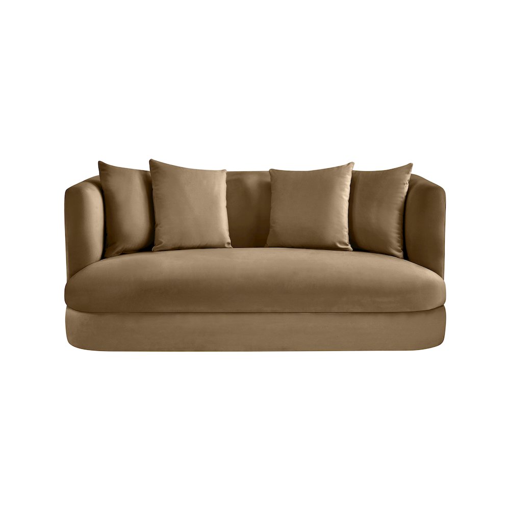 Alder Beige Velvet Loveseat. Picture 2