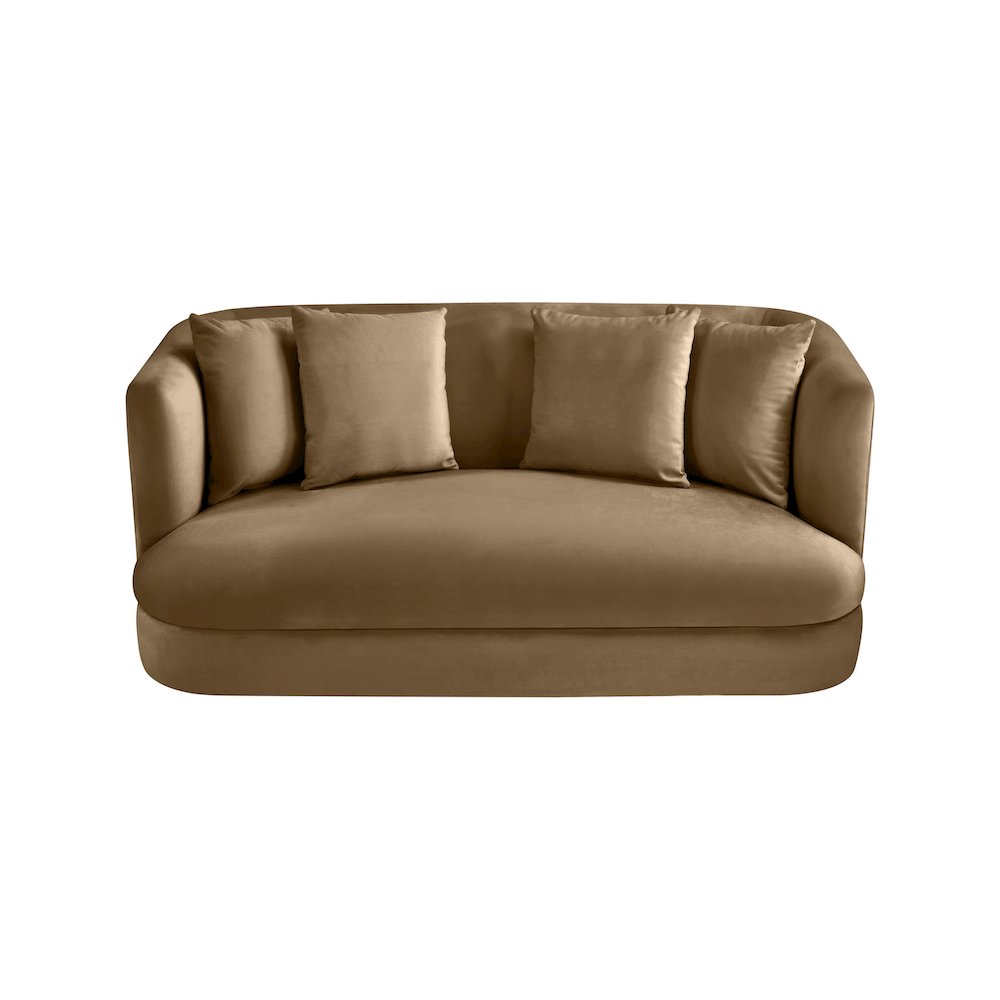 Alder Beige Velvet Loveseat. Picture 3