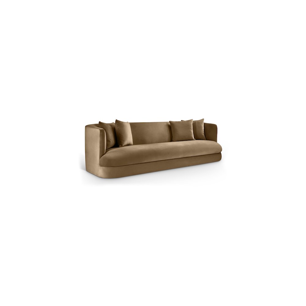 Alder Beige Velvet Sofa. Picture 1