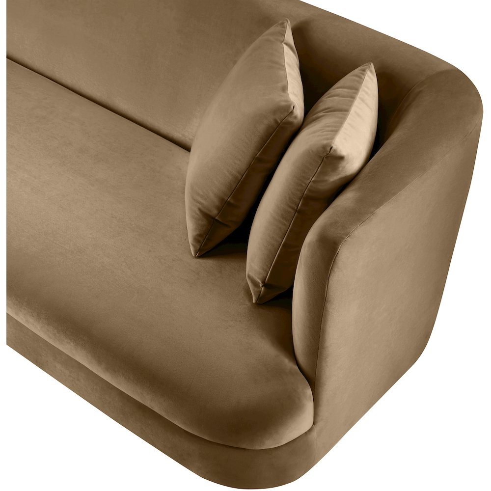 Alder Beige Velvet Sofa. Picture 10