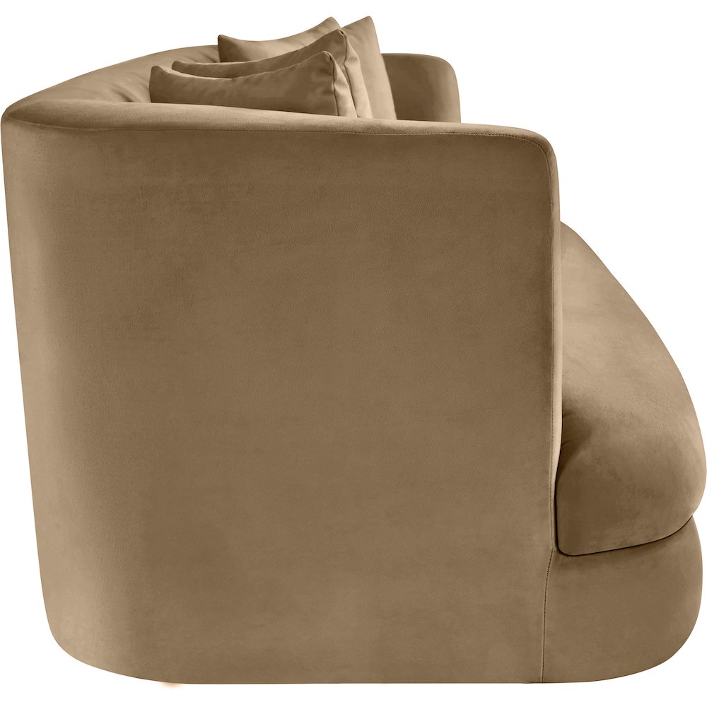 Alder Beige Velvet Sofa. Picture 6