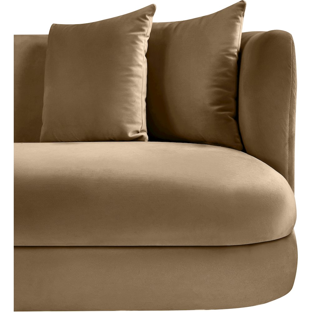 Alder Beige Velvet Sofa. Picture 7