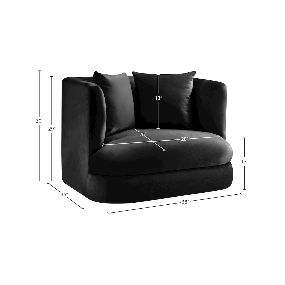 Alder Black Velvet Chair. Picture 15