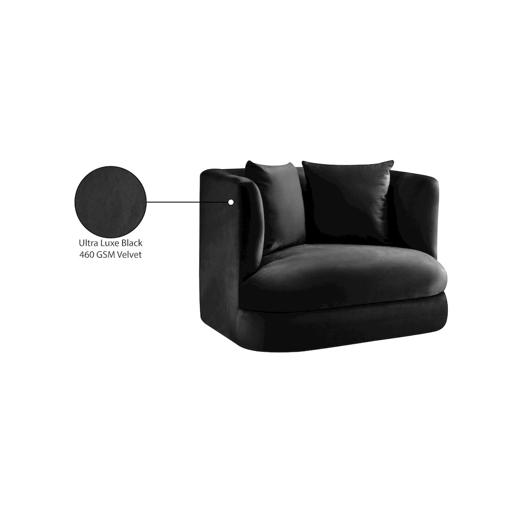 Alder Black Velvet Chair. Picture 16