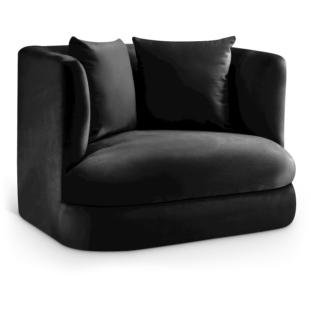 Alder Black Velvet Chair. Picture 1