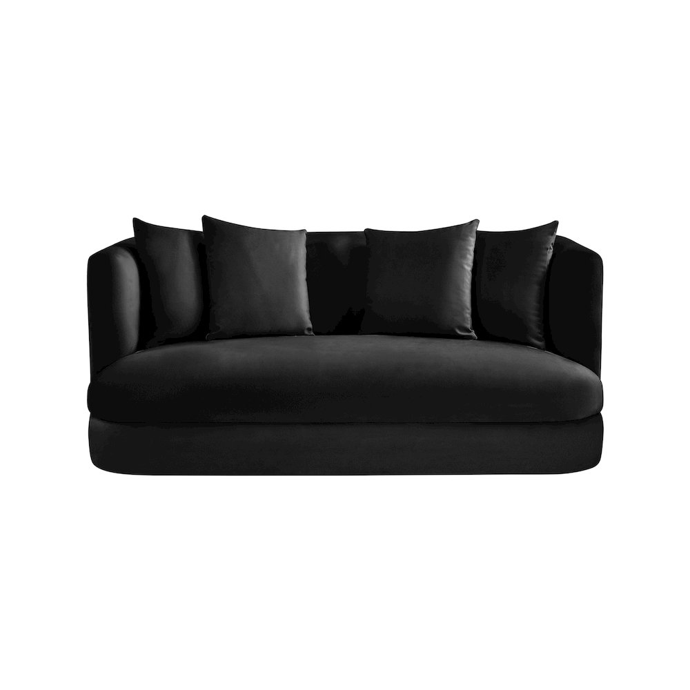 Alder Black Velvet Loveseat. Picture 2