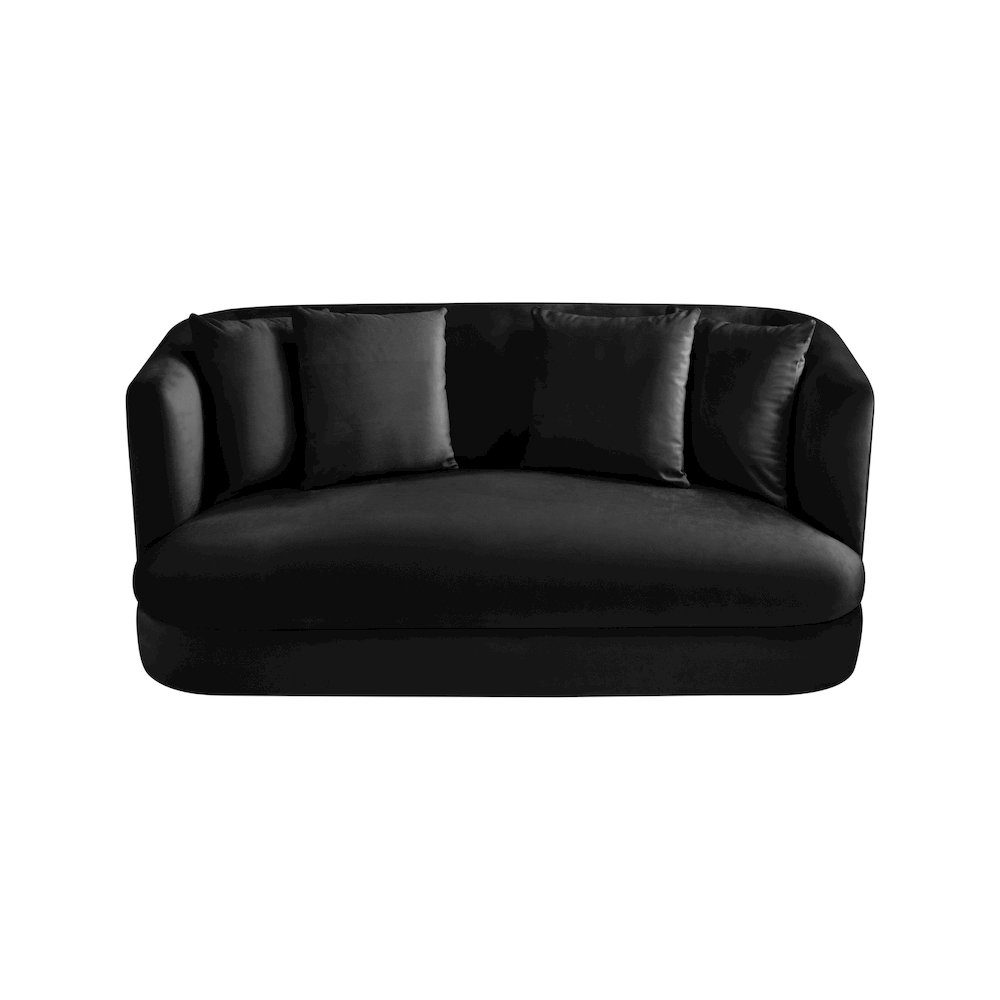 Alder Black Velvet Loveseat. Picture 3