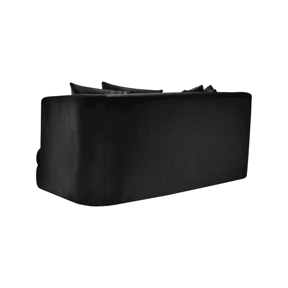 Alder Black Velvet Loveseat. Picture 5