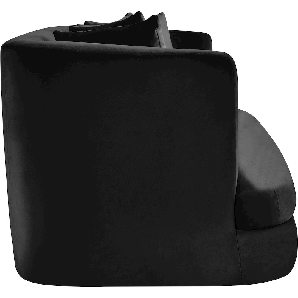 Alder Black Velvet Loveseat. Picture 6