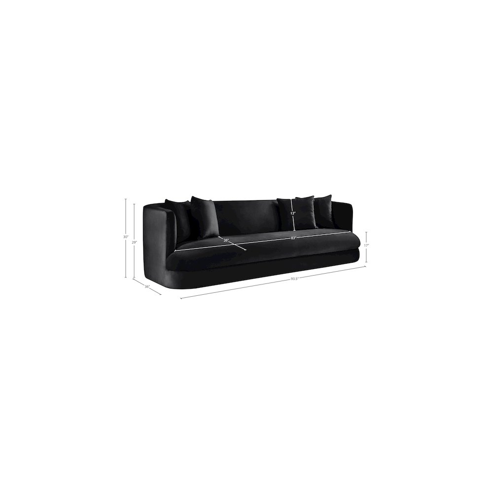 Alder Black Velvet Sofa. Picture 15