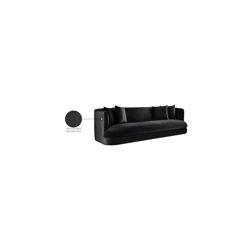Alder Black Velvet Sofa. Picture 16