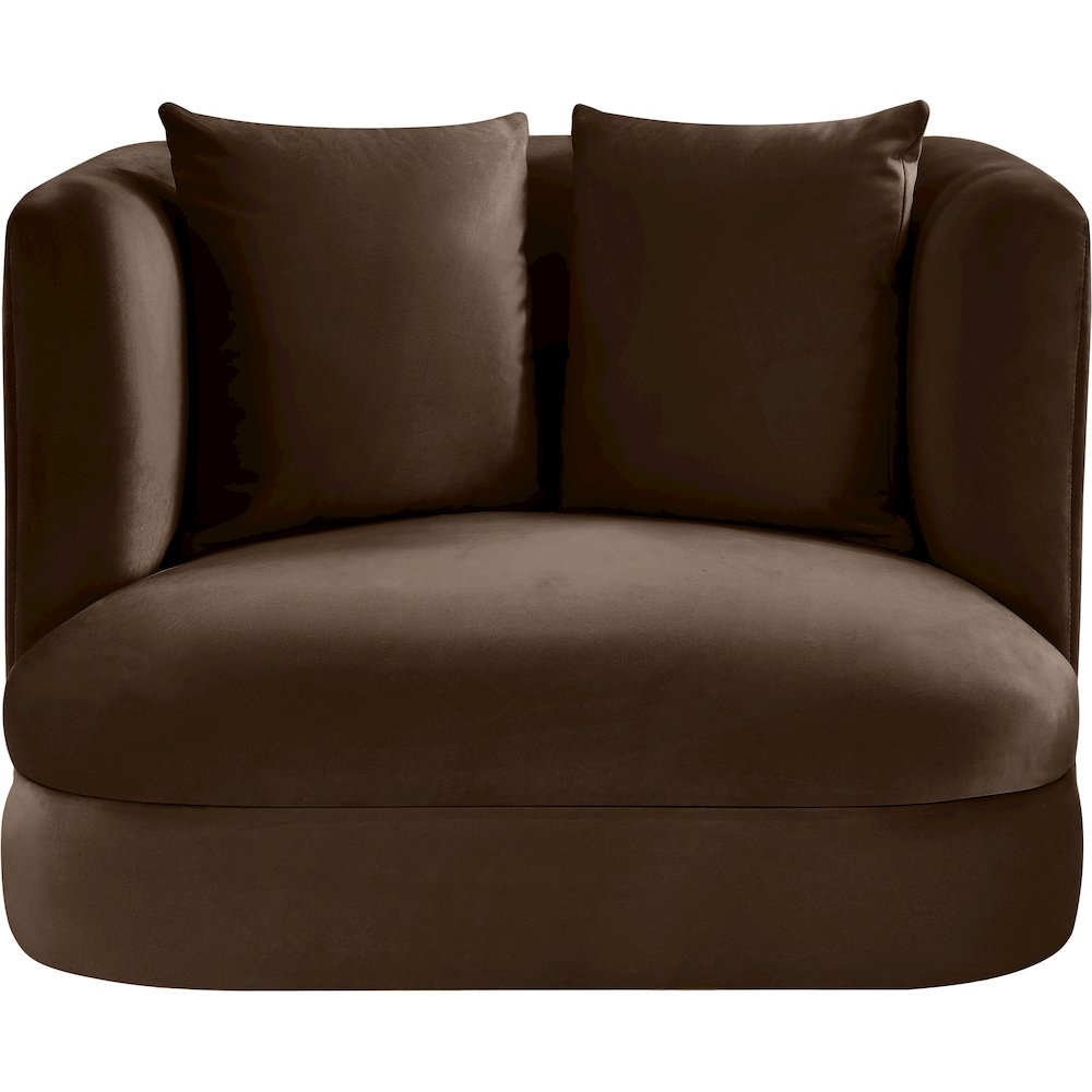 Alder Brown Velvet Chair. Picture 2