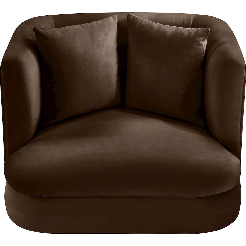 Alder Brown Velvet Chair. Picture 3