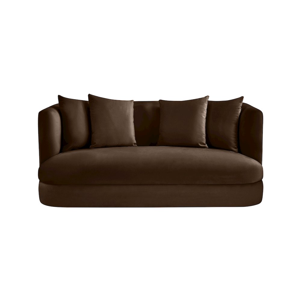 Alder Brown Velvet Loveseat. Picture 2