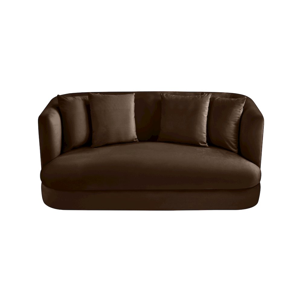 Alder Brown Velvet Loveseat. Picture 3
