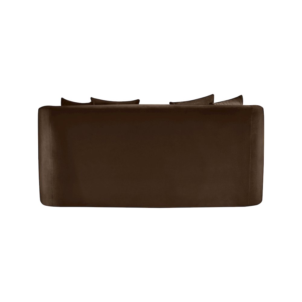 Alder Brown Velvet Loveseat. Picture 4