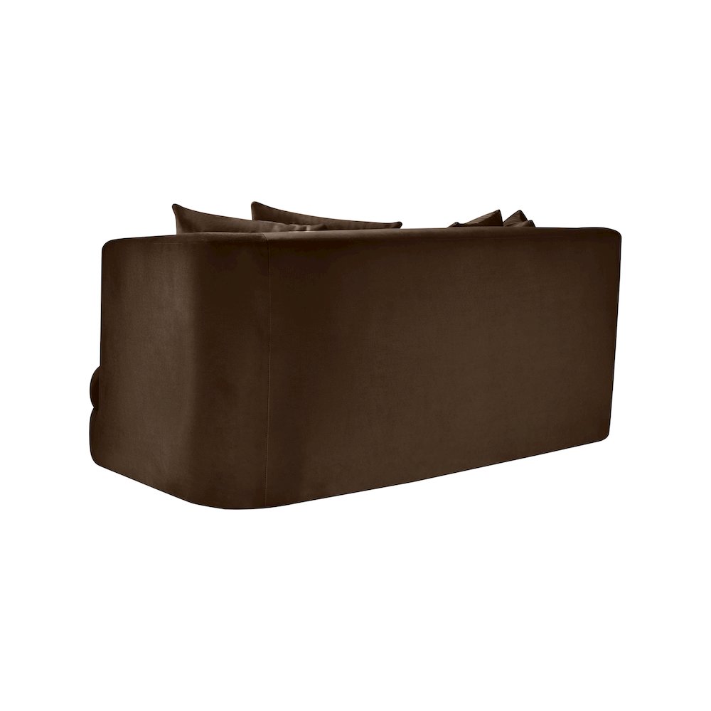 Alder Brown Velvet Loveseat. Picture 5