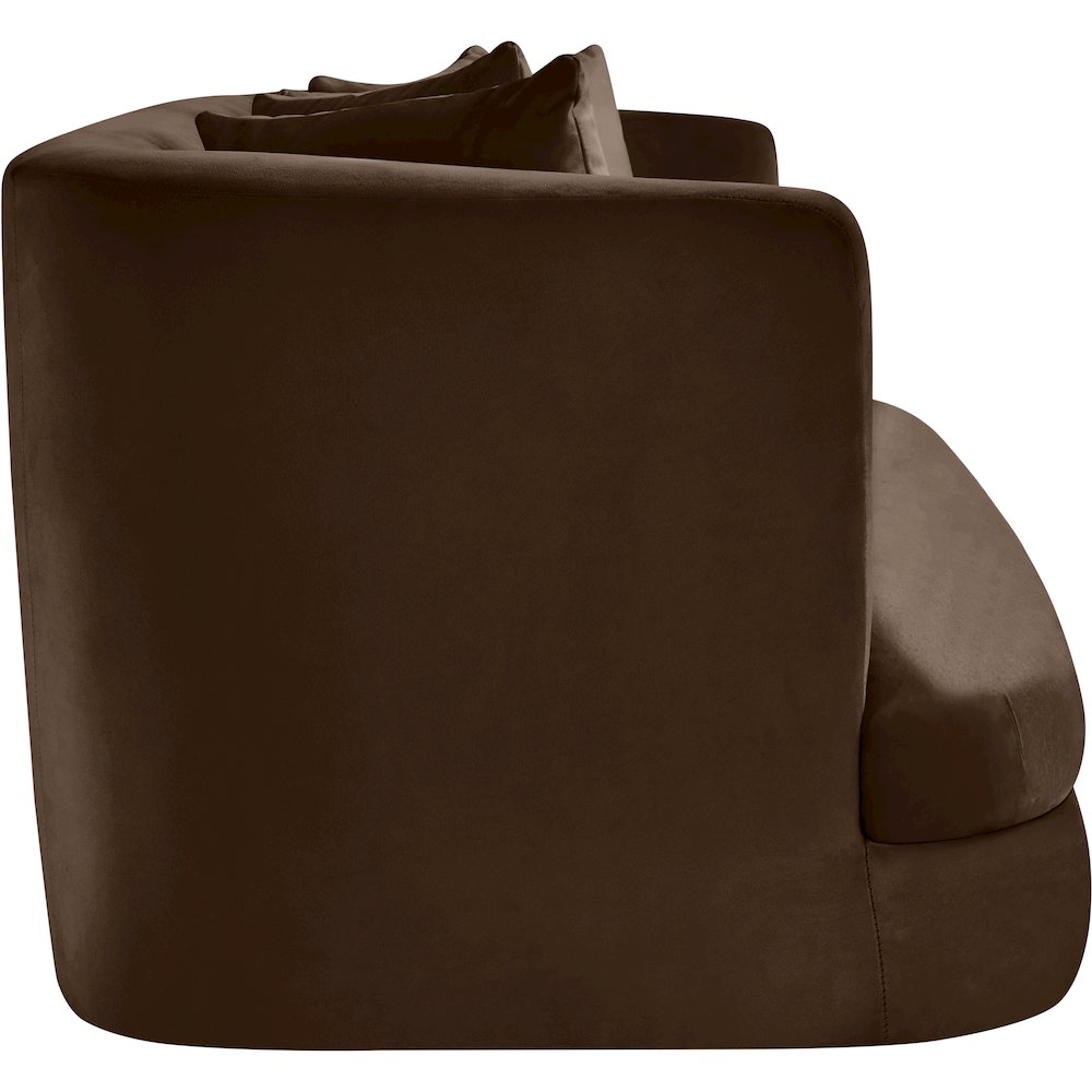 Alder Brown Velvet Loveseat. Picture 6