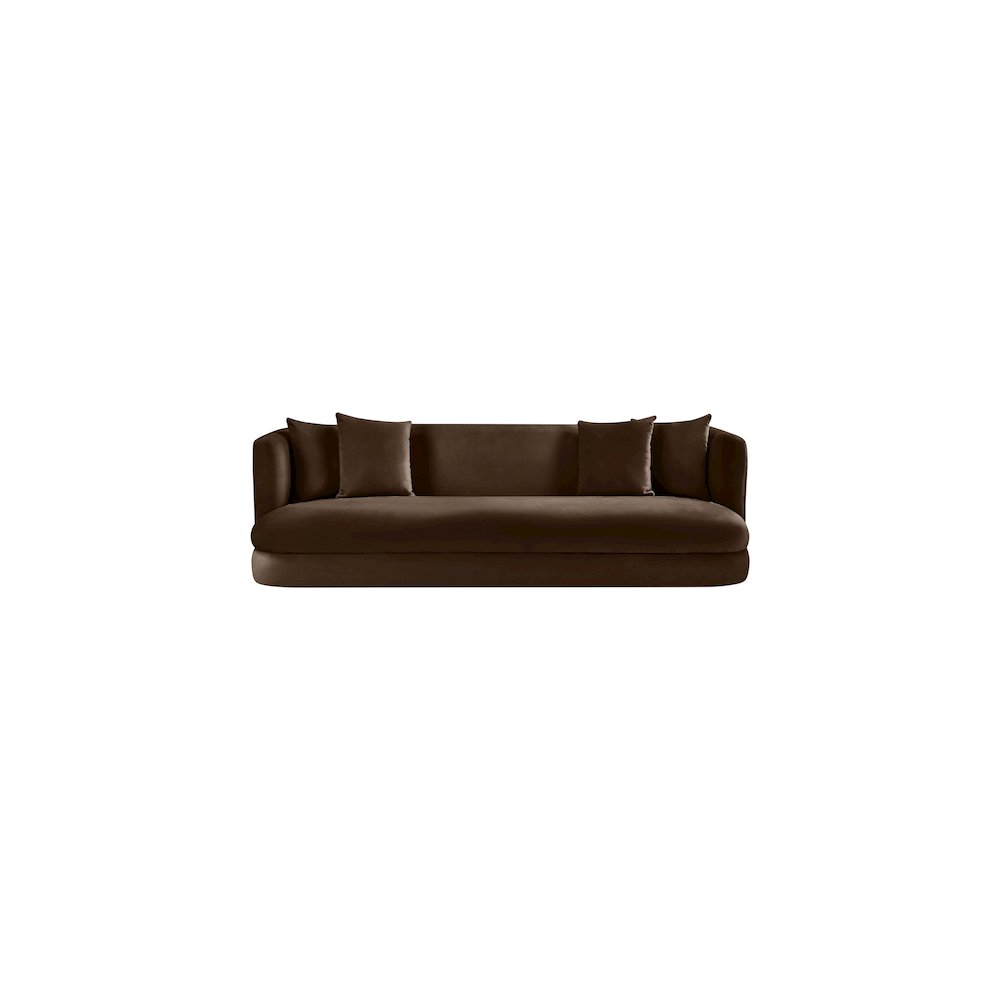 Alder Brown Velvet Sofa. Picture 2