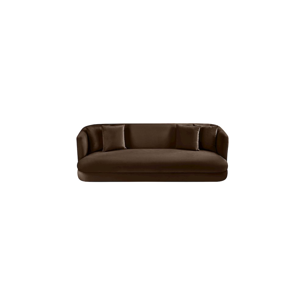Alder Brown Velvet Sofa. Picture 3